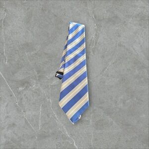 Donald J. Trump Striped Necktie 100%Silk Blue Beige Professional Career Business